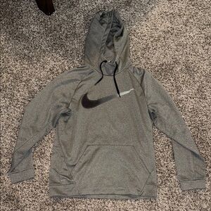 Nike Heather Gray Hoodie with Black Swoosh